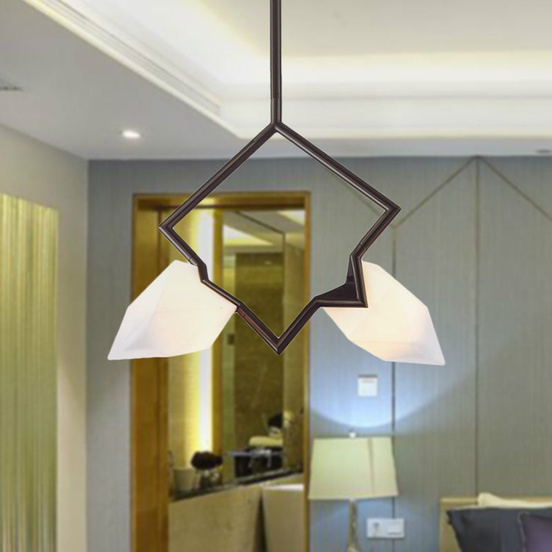 Modern 1/2-Light Bedroom Pendant With Black/Gold Nordic Style & Durable Pear Plastic Shade