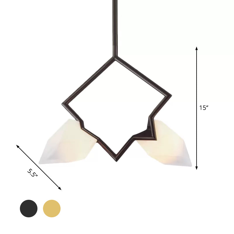 Modern 1/2-Light Bedroom Pendant With Black/Gold Nordic Style & Durable Pear Plastic Shade