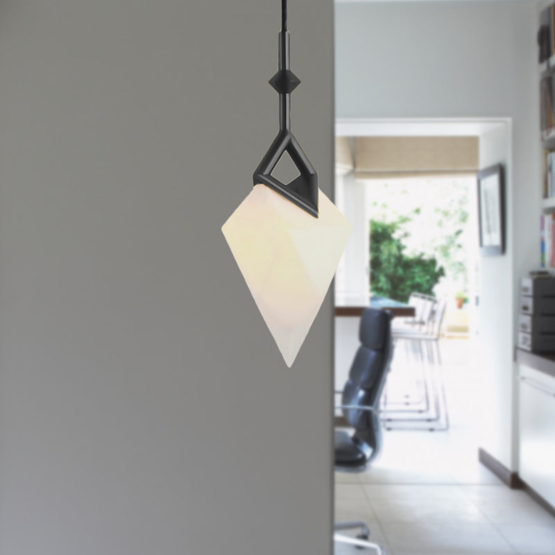 Modern 1/2-Light Bedroom Pendant With Black/Gold Nordic Style & Durable Pear Plastic Shade