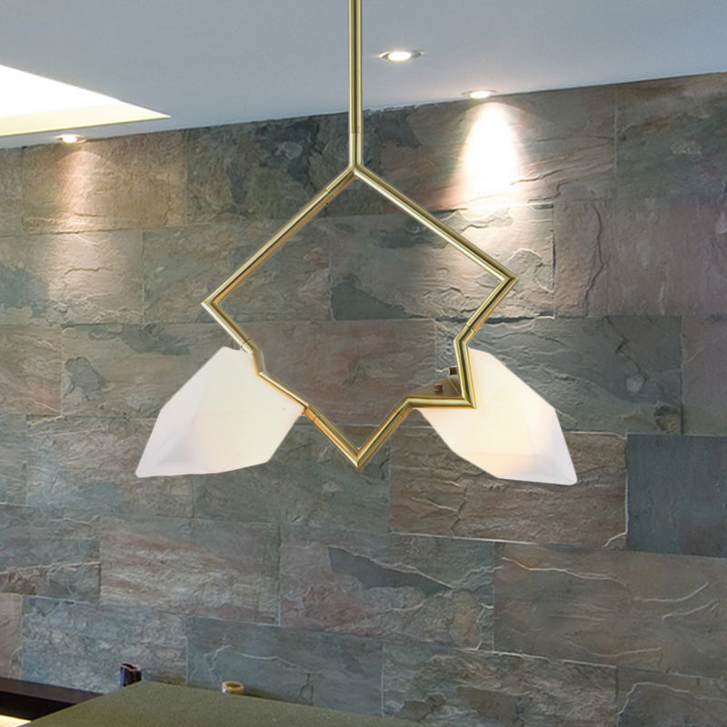 Nordic Style 1/2-Light Bedroom Pendant with Pear Plastic Shade - Black/Gold Hanging Fixture