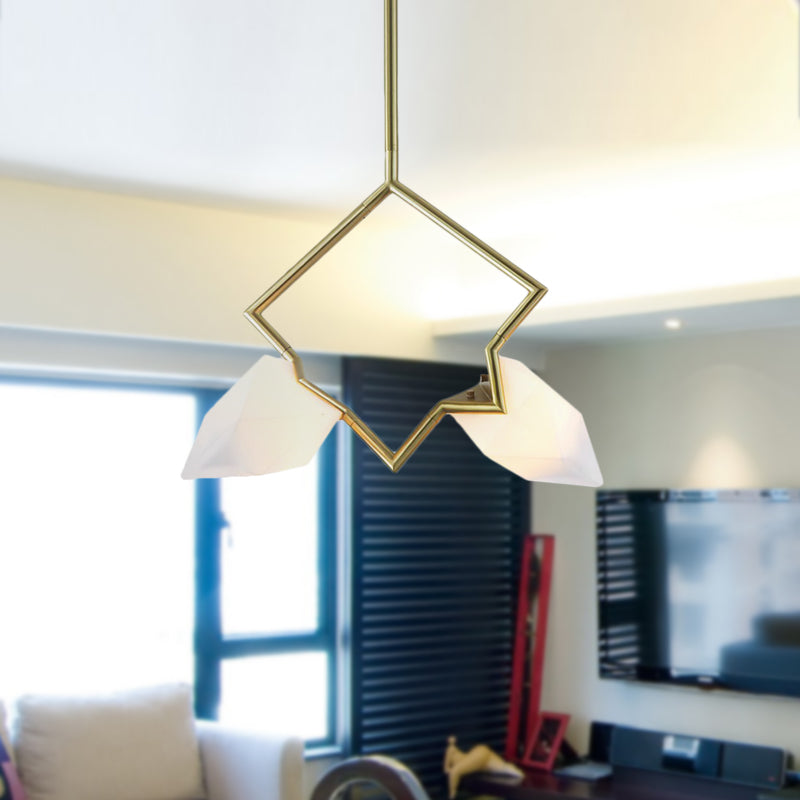 Modern 1/2-Light Bedroom Pendant With Black/Gold Nordic Style & Durable Pear Plastic Shade