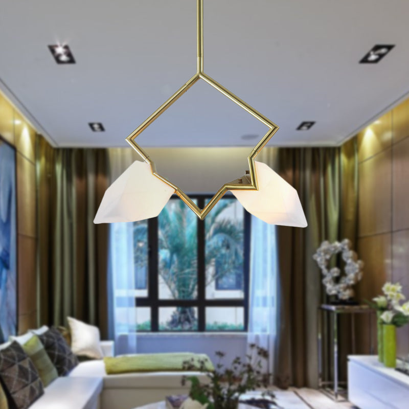 Nordic Style 1/2-Light Bedroom Pendant with Pear Plastic Shade - Black/Gold Hanging Fixture