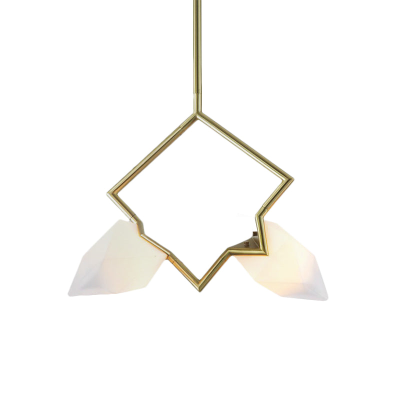 Nordic Style 1/2-Light Bedroom Pendant with Pear Plastic Shade - Black/Gold Hanging Fixture