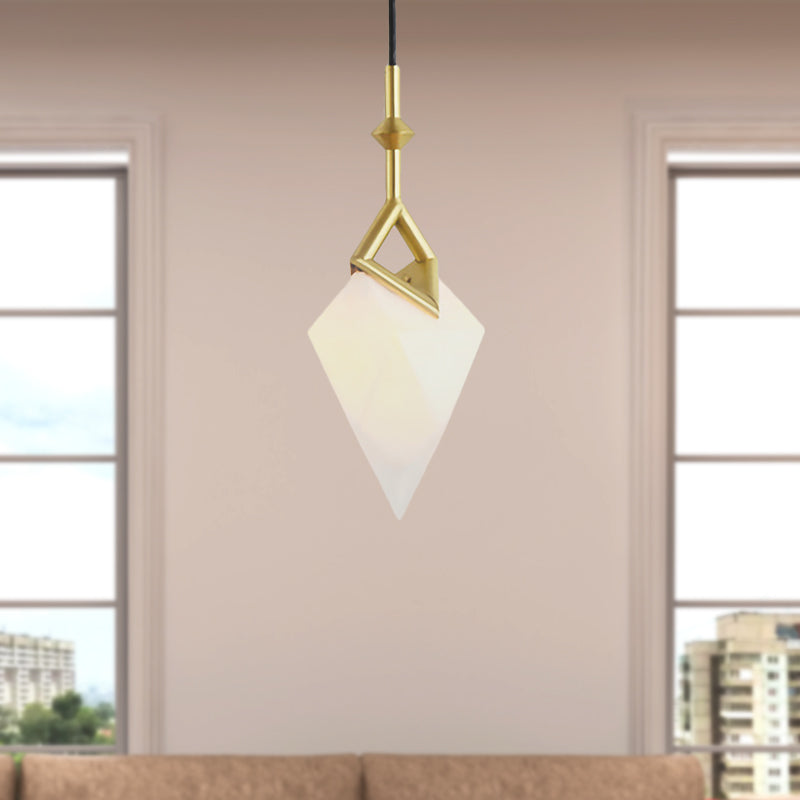 Nordic Style 1/2-Light Bedroom Pendant with Pear Plastic Shade - Black/Gold Hanging Fixture