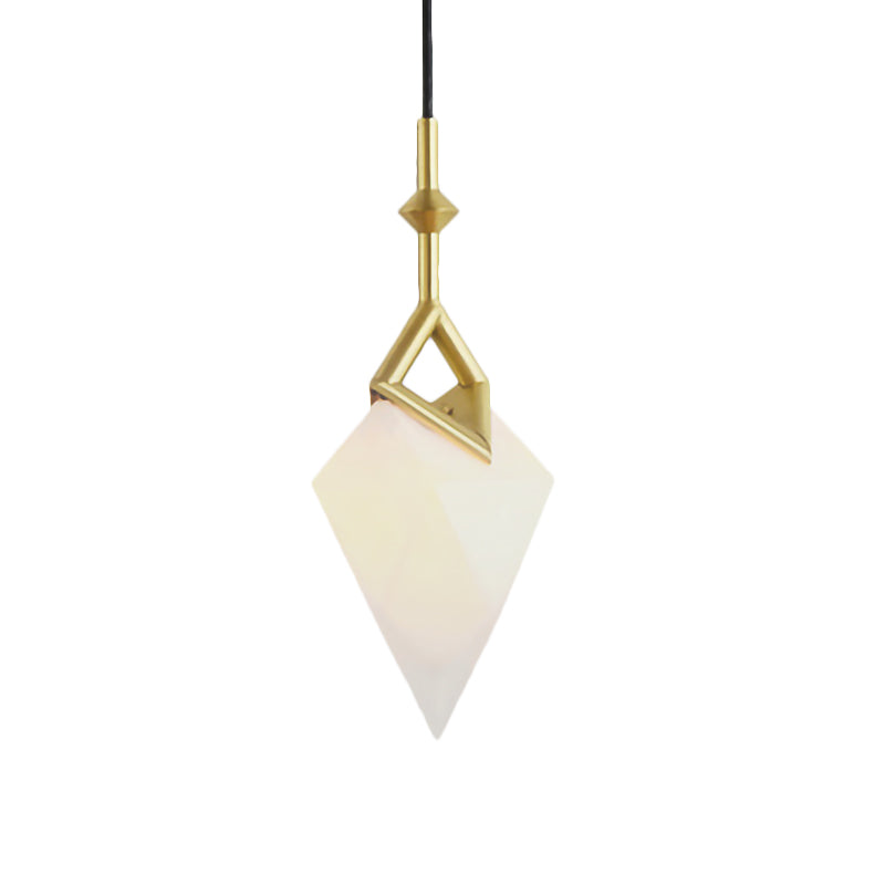 Nordic Style 1/2-Light Bedroom Pendant with Pear Plastic Shade - Black/Gold Hanging Fixture