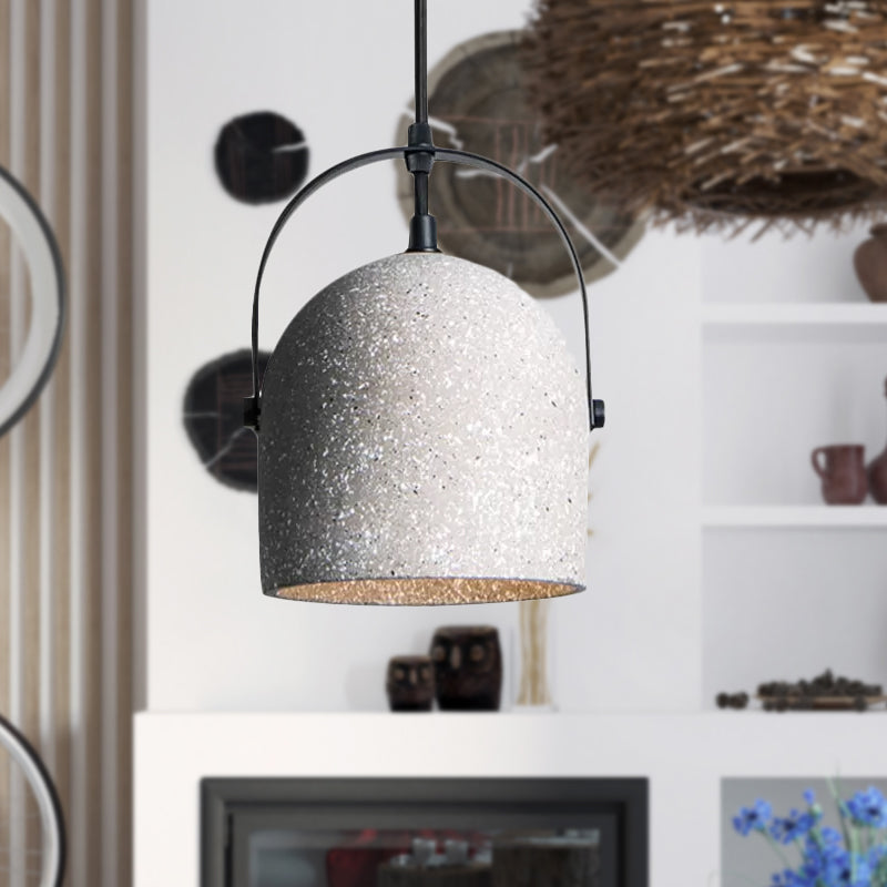 Nordic Cement Dome Pendant Light - 1 Light, Black/Gray/White