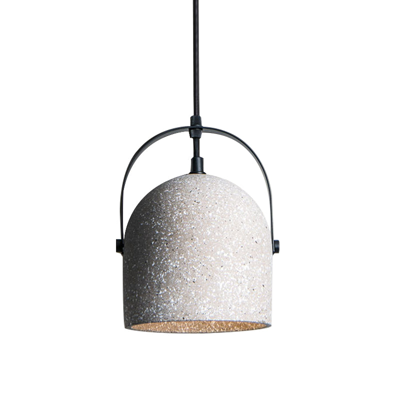 Nordic Cement Dome Pendant Light - 1 Light, Black/Gray/White