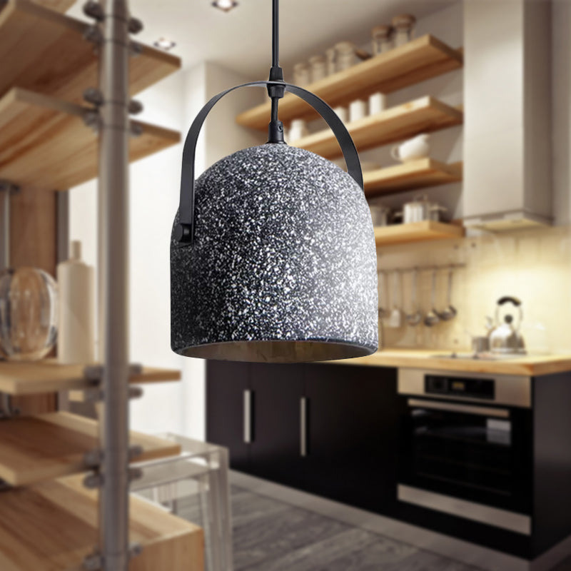 Nordic Cement Dome Pendant Light - 1 Light, Black/Gray/White