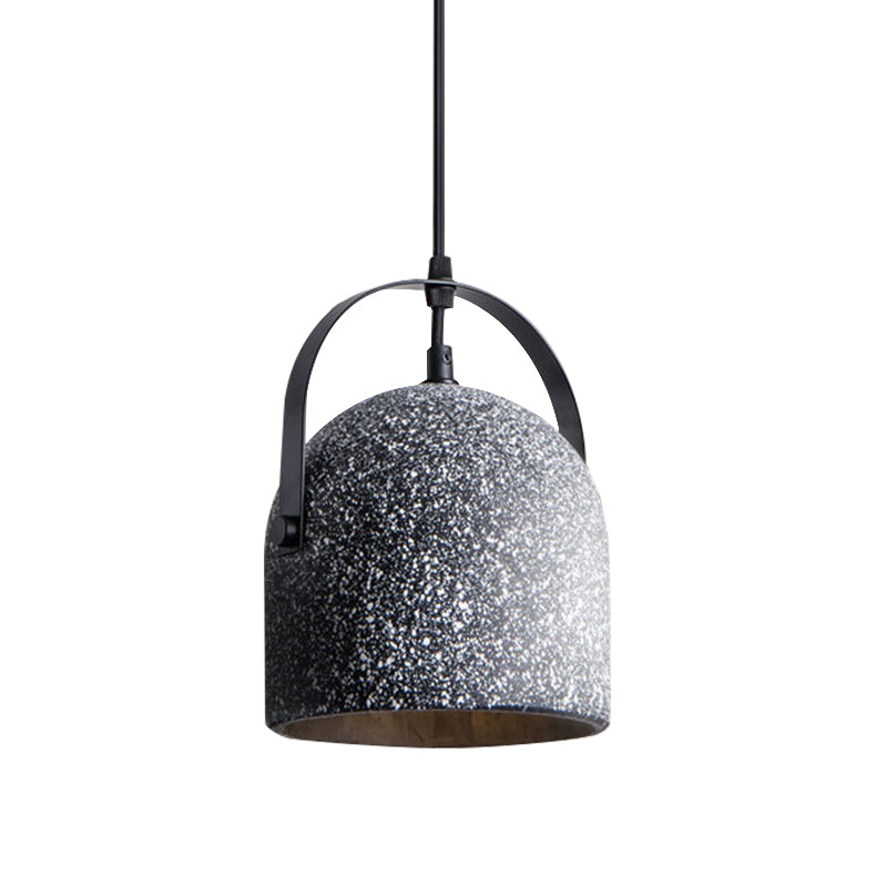 Nordic Cement Dome Pendant Light - 1 Light, Black/Gray/White