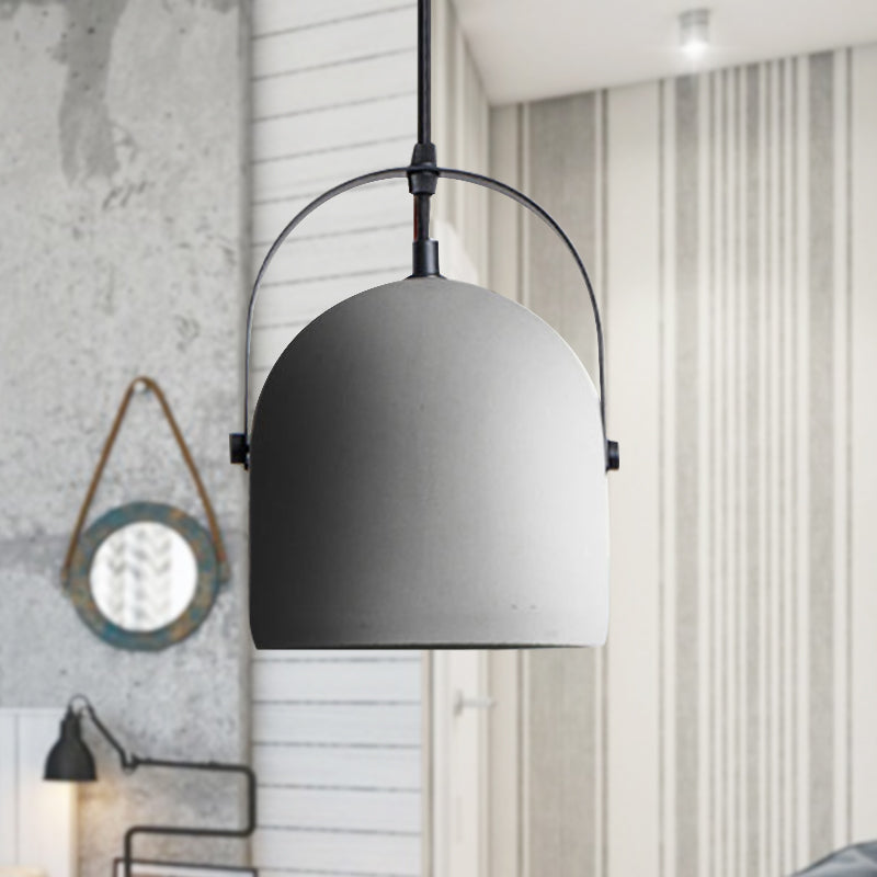 Nordic Cement Dome Pendant Light - 1 Light, Black/Gray/White