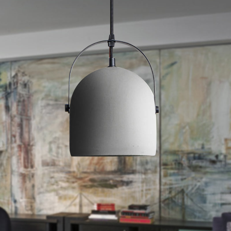 Nordic Cement Dome Pendant Light - 1 Light, Black/Gray/White