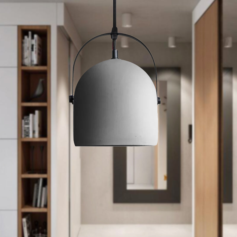 Nordic Cement Dome Pendant Light - 1 Light, Black/Gray/White