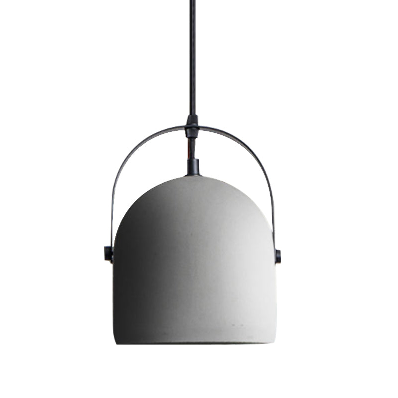 Nordic Cement Dome Pendant Light - 1 Light, Black/Gray/White