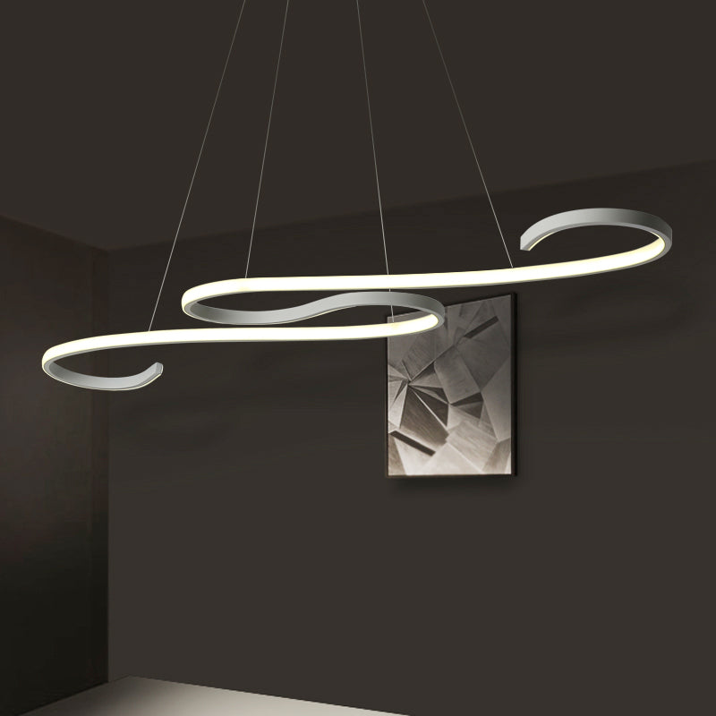 Modern Nordic LED Acrylic Twist Pendant Light in Pink/Black/White - Warm/White/Natural Lighting