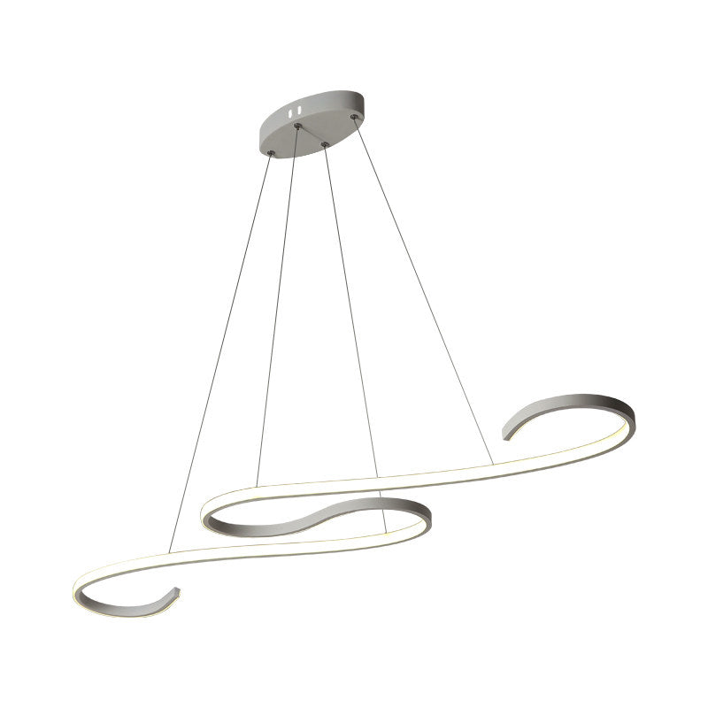 Nordic Acrylic Led Twist Pendant Light - Pink/Black/White With Warm/White/Natural Glow