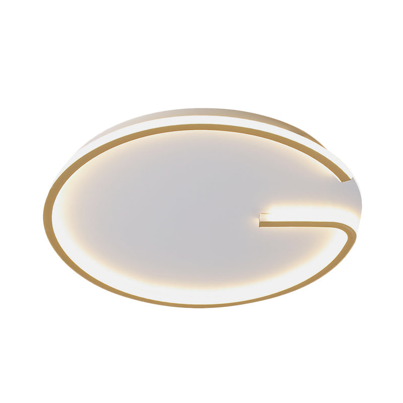 Modern White LED Flush Mount Lamp - Round Acrylic Bedroom Light, 16"/19.5" Dia, G-Pattern, Warm/White Light