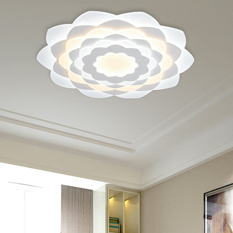 Contemporary Flower-Shaped LED Flushmount Ceiling Light for Bedroom - 16"/19.5" Wide