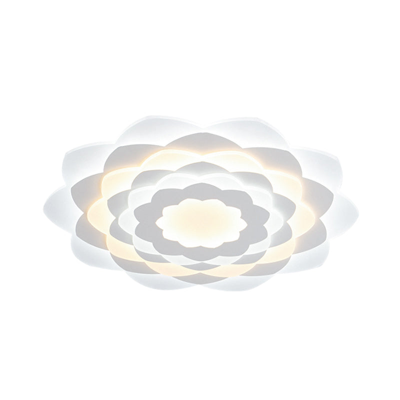 Contemporary Flower-Shaped LED Flushmount Ceiling Light for Bedroom - 16"/19.5" Wide