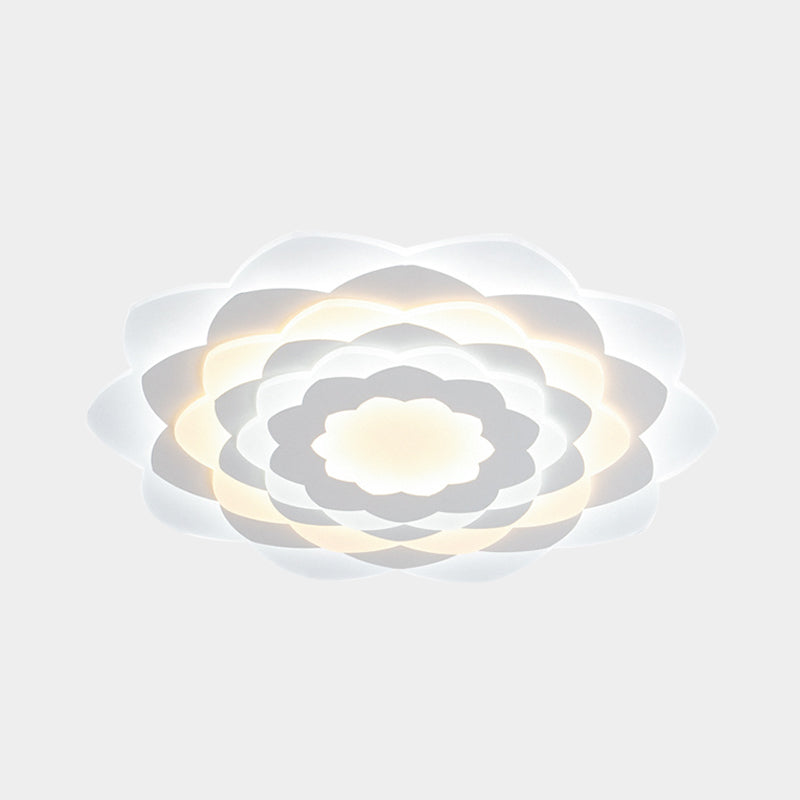 Contemporary Flower-Shaped LED Flushmount Ceiling Light for Bedroom - 16"/19.5" Wide