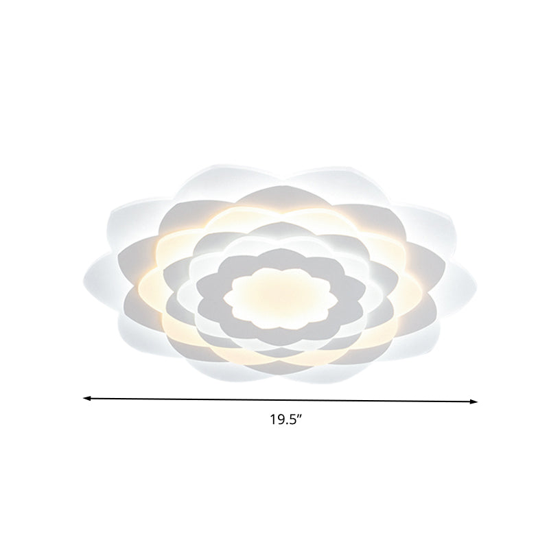 Contemporary Flower-Shaped LED Flushmount Ceiling Light for Bedroom - 16"/19.5" Wide