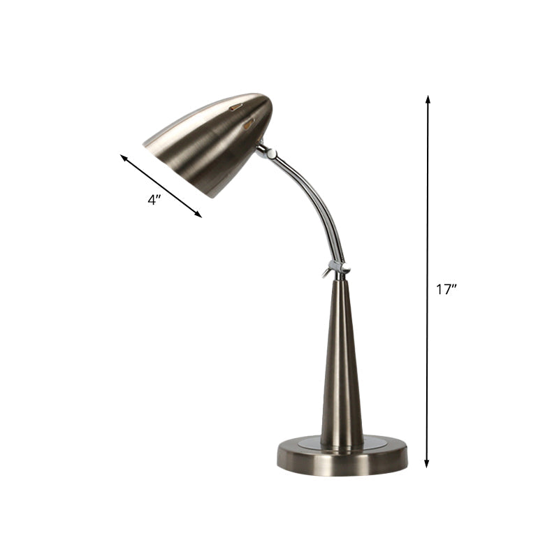 Vintage Silver Led Adjustable Desk Lamp For Living Room Or Reading