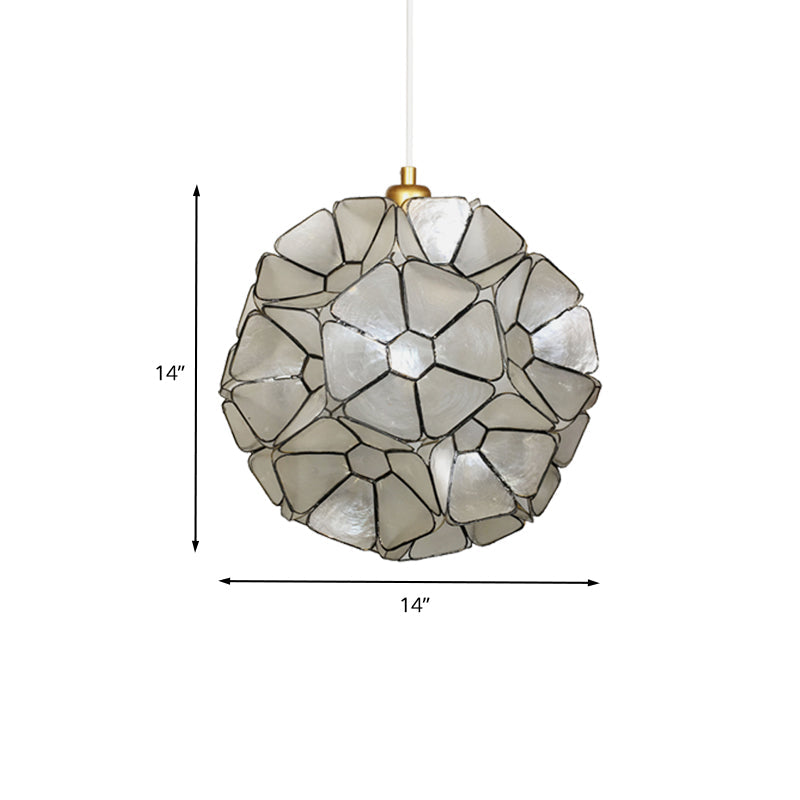 Modernist Black Blossom Pendant Light: Elegant 1-Head Shell Hanging Ceiling Lamp with Splicing Design