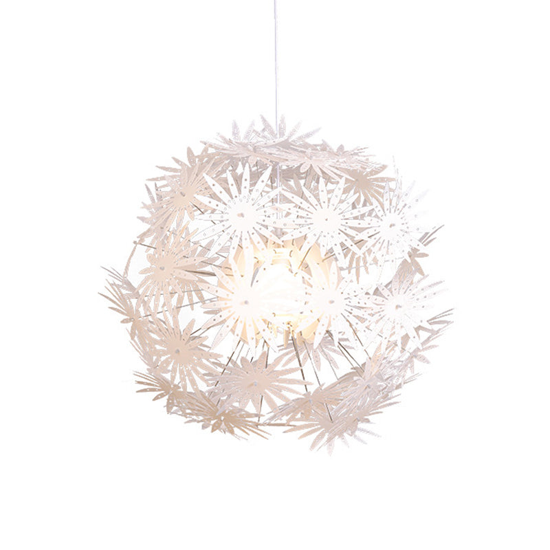 Dandelion 1-Bulb Modern Hanging Light Kit In White - Acrylic 19/23.5 Wide For Bedroom Ceiling