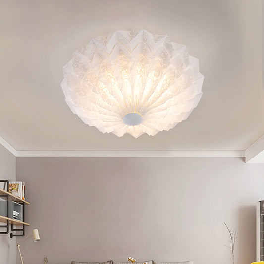 Modernist White Dome Flush Mount Light with Acrylic Fixture - 1-Light