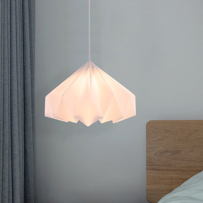 Modern White Acrylic Sinuous Cone Hanging 1-Head Pendant Lamp