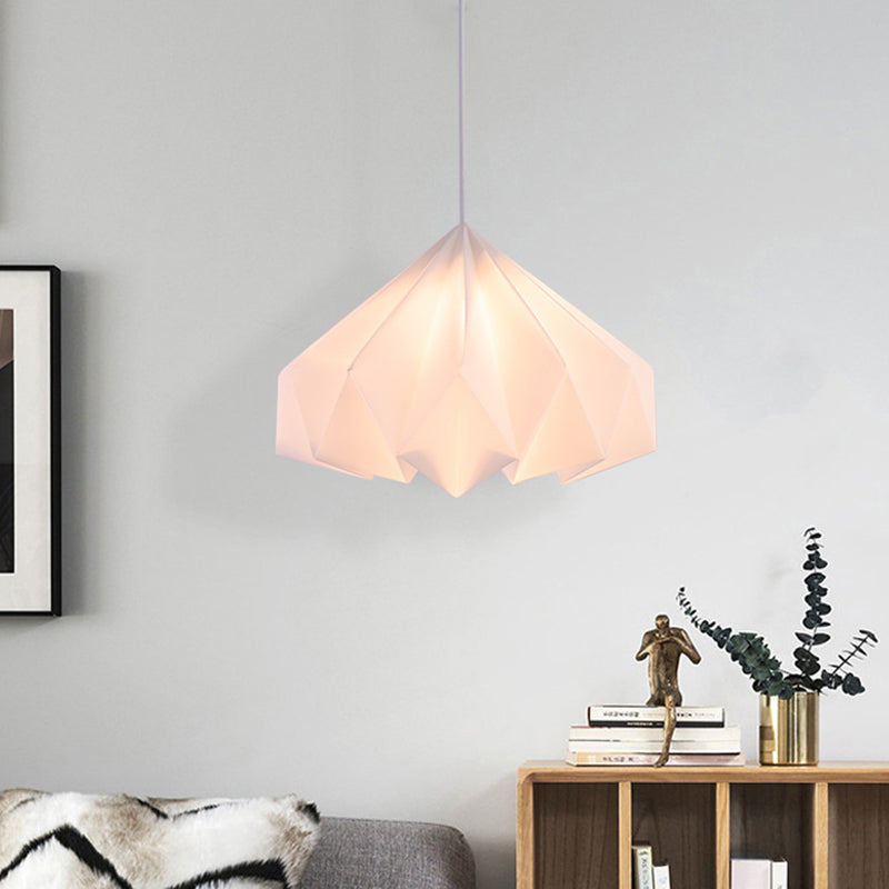 Modern White Acrylic Sinuous Cone Hanging 1-Head Pendant Lamp