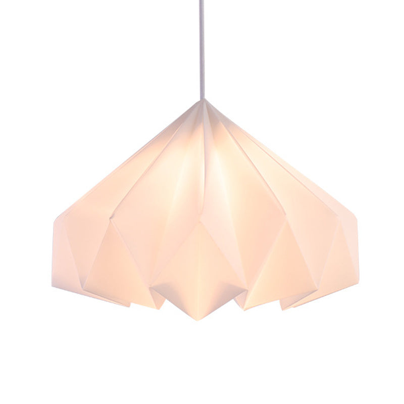 Modern White Acrylic Cone Pendant Lamp with Sinuous Design