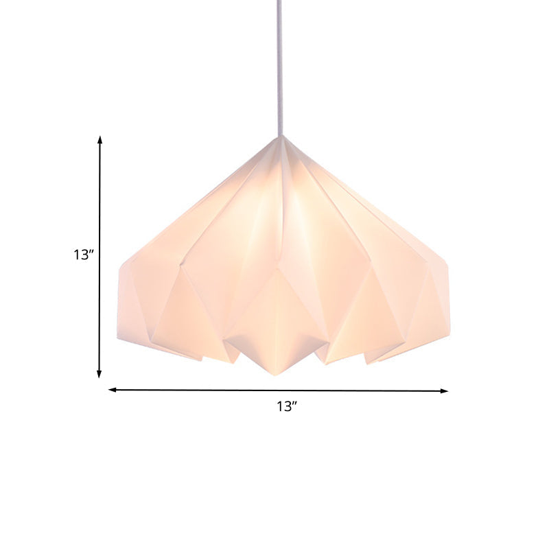 Modern White Acrylic Cone Pendant Lamp with Sinuous Design