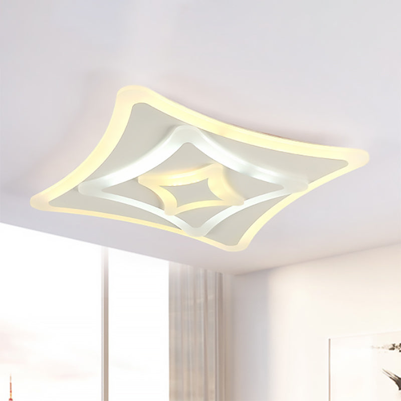 Flush Mount LED Ceiling Light - Super Thin & Simple Acrylic Design in Warm/White Light for Bedroom