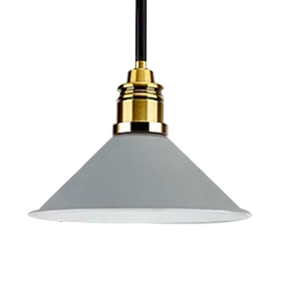 Contemporary Metal Pendant Light with Adjustable Cord - Yellow/Blue/Green Tapered Shade - Ideal for Living Room - 1 Bulb Hanging Light
