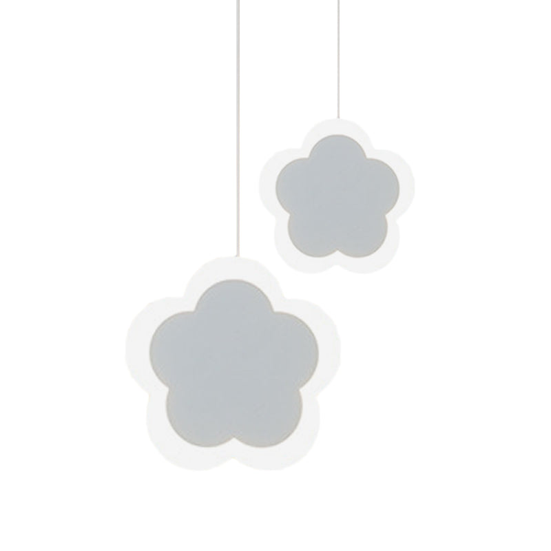Suspension contemporaine en acrylique à fleurs - Plafonnier LED à lumière chaude/blanche