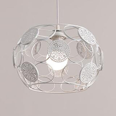 Modern Black/White Drum Pendant Ceiling Lamp - Single Metal Light for Living Room