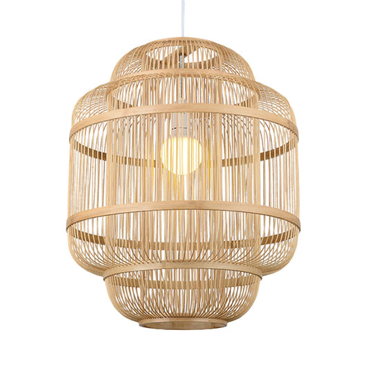 Simple Wood Orb Chandelier In Beige - Perfect For Dining Room Lighting