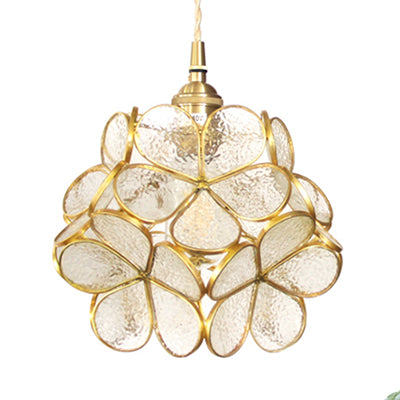 Ruchbah - Tiffany Style Blue/Clear/Pink Glass Pendant Ceiling Light