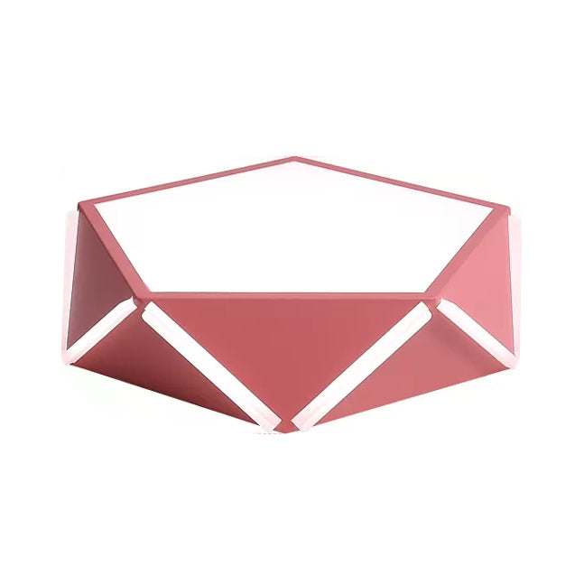 Diamond Acrylic LED Ceiling Lamp - Cafe Pentagon Macaron Style