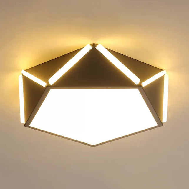 Diamond Acrylic LED Ceiling Lamp - Cafe Pentagon Macaron Style