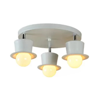 Contemporary Rotatable Ceiling Lamp in White for Boys' Bedroom