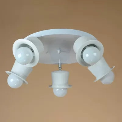 Contemporary Rotatable Ceiling Lamp in White for Boys' Bedroom