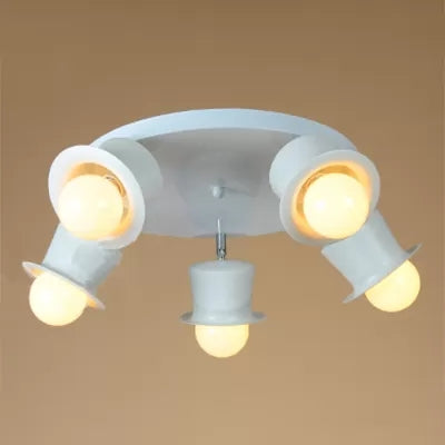 Contemporary Rotatable Ceiling Lamp in White for Boys' Bedroom