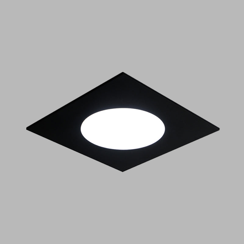Minimalist LED Flush Mount Light in Metallic Squared Design with White/Warm Light
