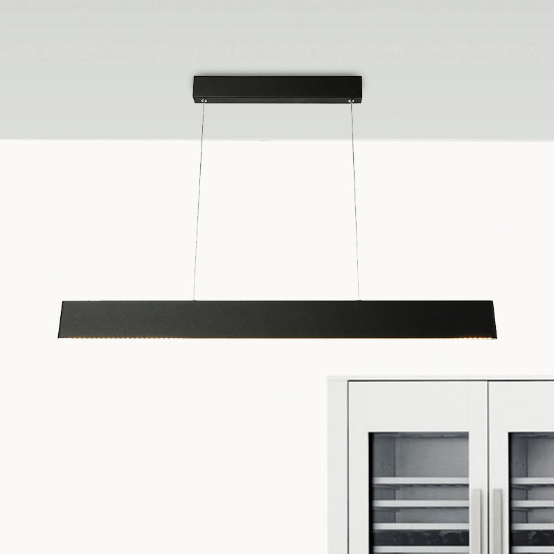 Modern Black LED Pendant Light Fixture for Dining Room - 36"/47" Wide Blade - Hanging Ceiling Light in Warm/White