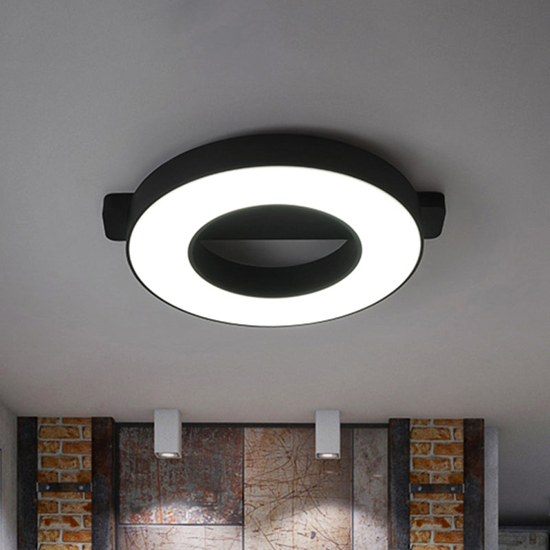 Modern Metal LED Ceiling Flush Light in White/Black - Warm/White Lighting Options - Multiple Sizes Available