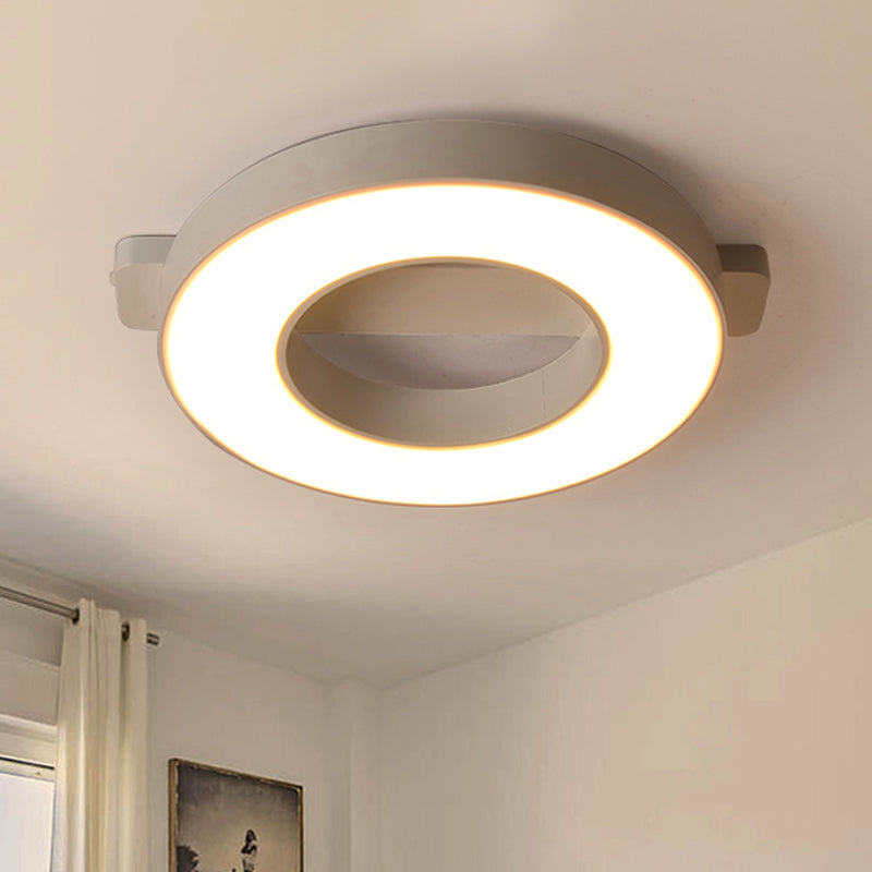 Modern Metal LED Ceiling Flush Light in White/Black - Warm/White Lighting Options - Multiple Sizes Available