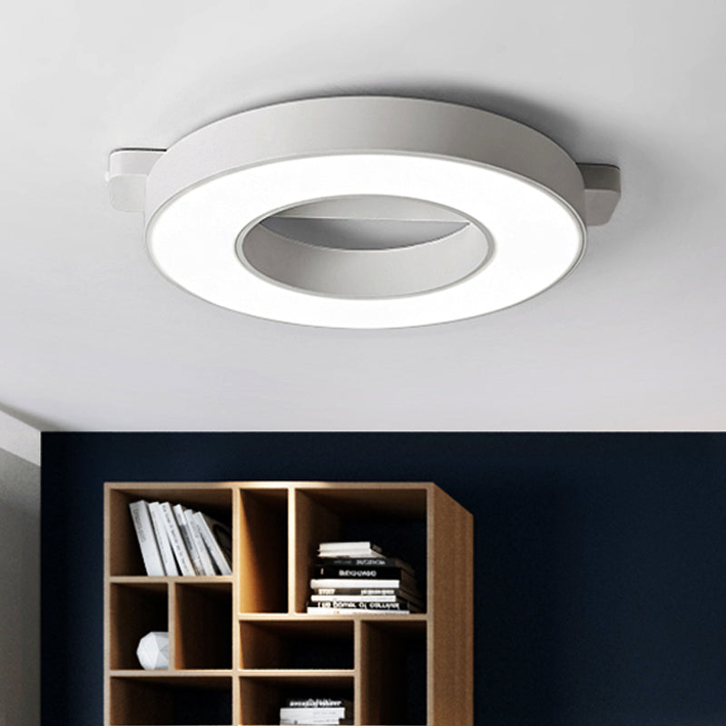 Modern Metal LED Ceiling Flush Light in White/Black - Warm/White Lighting Options - Multiple Sizes Available
