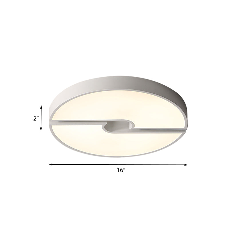 Modern LED Acrylic Flushmount Ceiling Light - White, 16-23.5 Inch Width Options