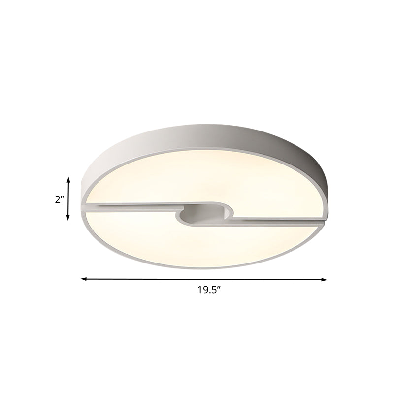 Modern LED Acrylic Flushmount Ceiling Light - White, 16-23.5 Inch Width Options